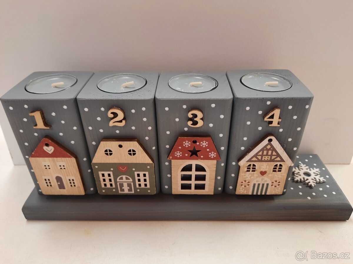 Dřevěné adventní svícny - 16