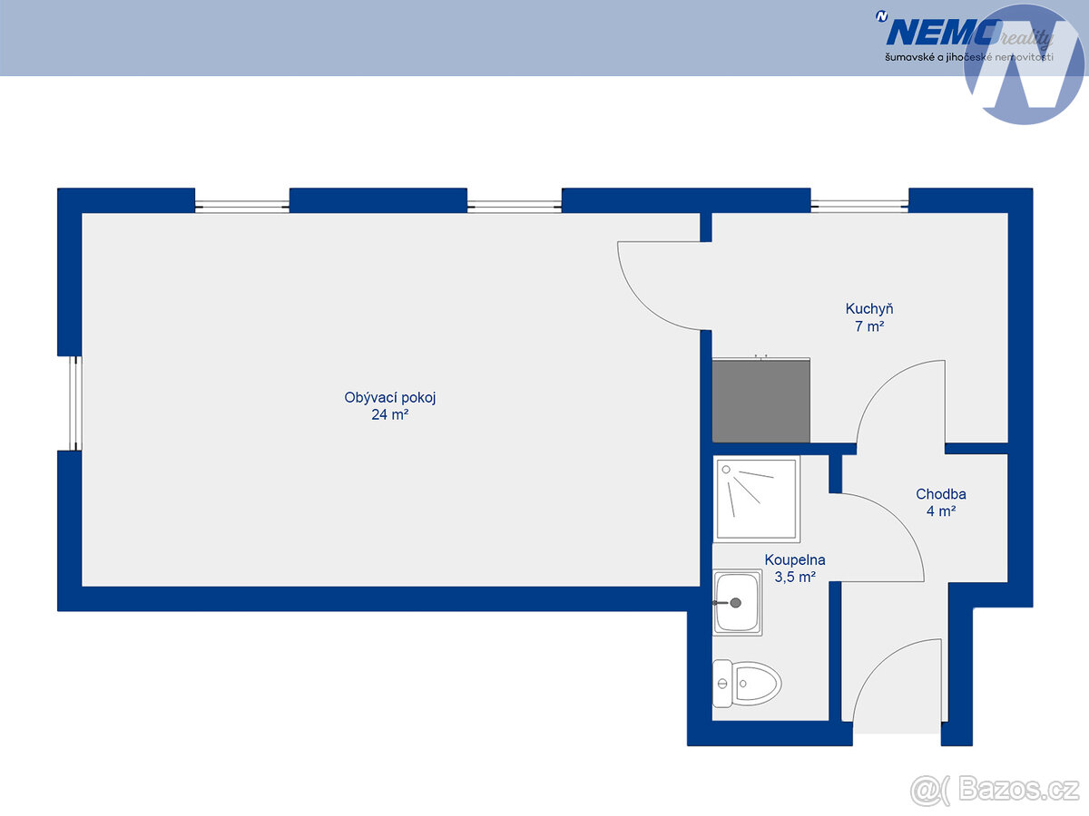 Pronájem bytu 1+kk Komenského, Husinec - 16