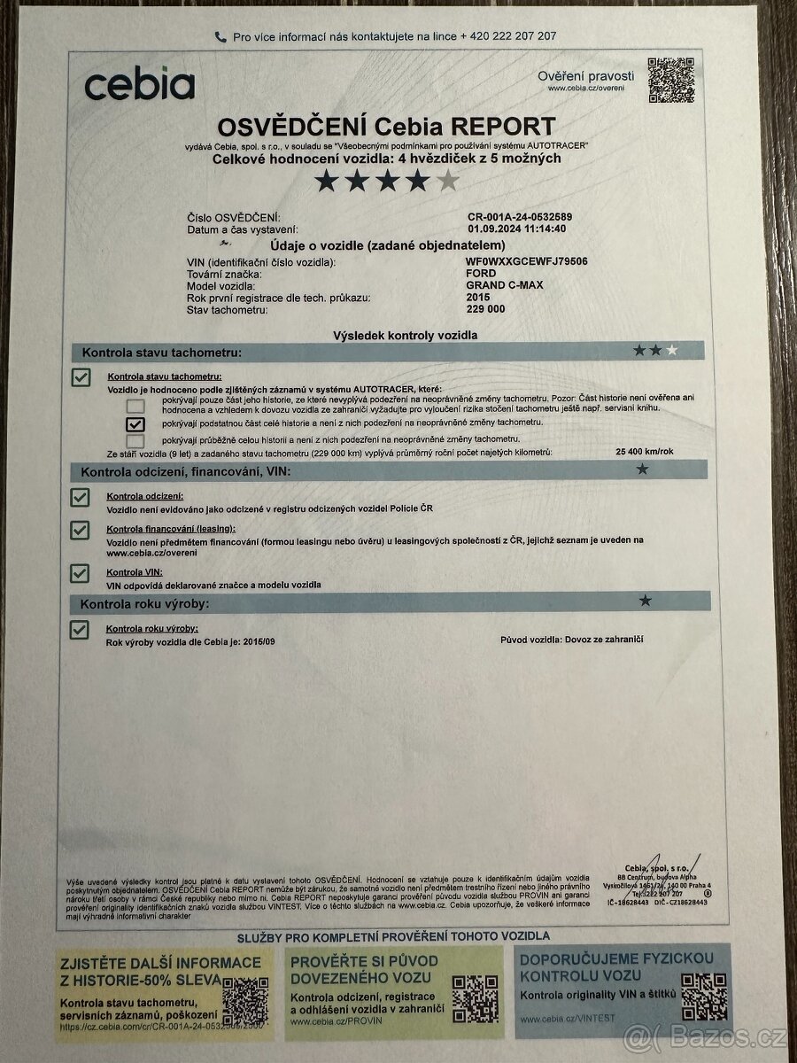 Ford Grand C-Max 1,5 TDCi, r.v. 2015, tažné, STK 09/2027 - 16