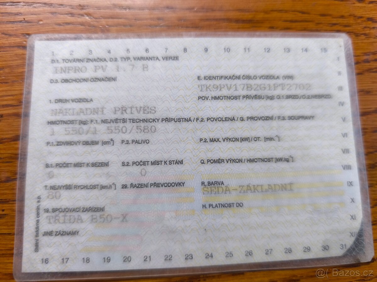 Přívěsný vozík dvouosý - 16