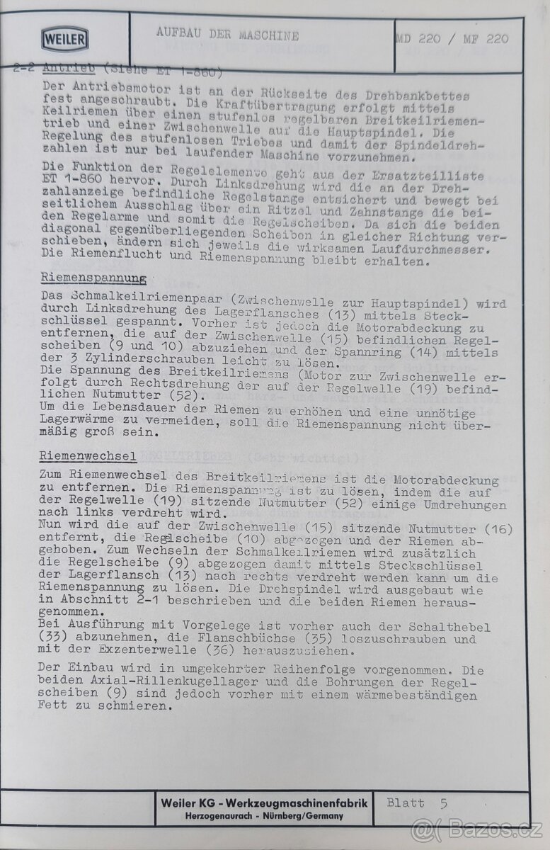 Soustruh WEILER MD220_2 - 16