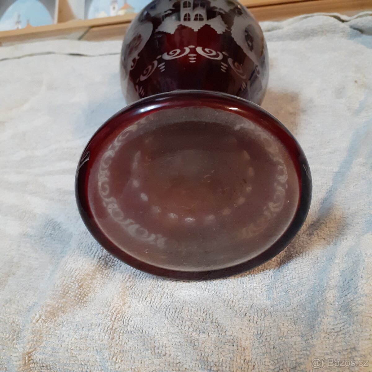 Starožitná skleněná váza Eggerman - 16