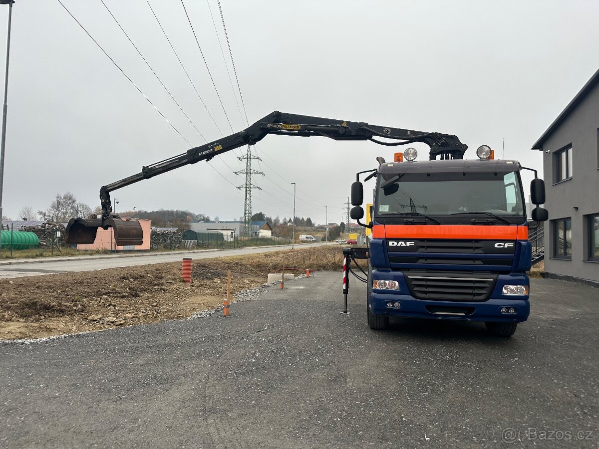 DAF CF 85.360 4x2,dvoustranný sklápěč s hydraulickou rukou - 16