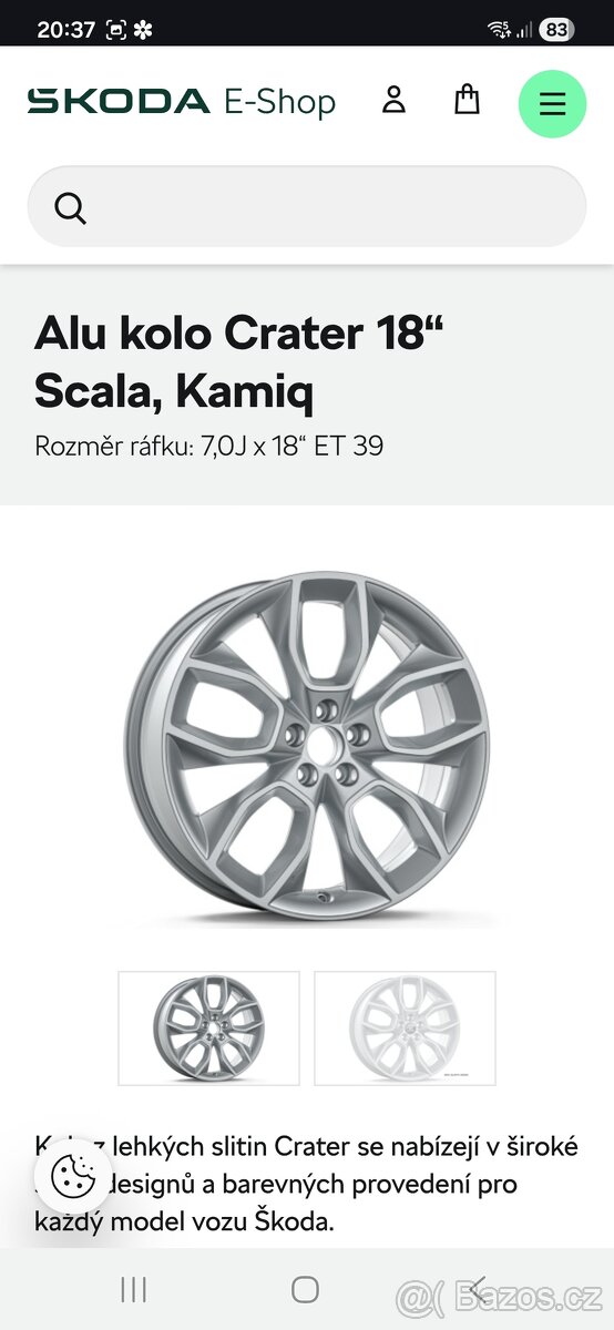 Alu kola 18" Crater Škoda Kamiq Scala 7Jx18 ET39 - 16