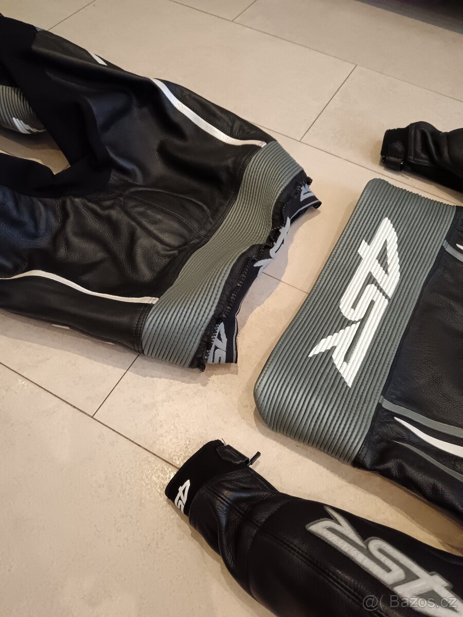 4SR RR Evo 2 Gun Metal-Pánská kožená moto kombinéza - 16