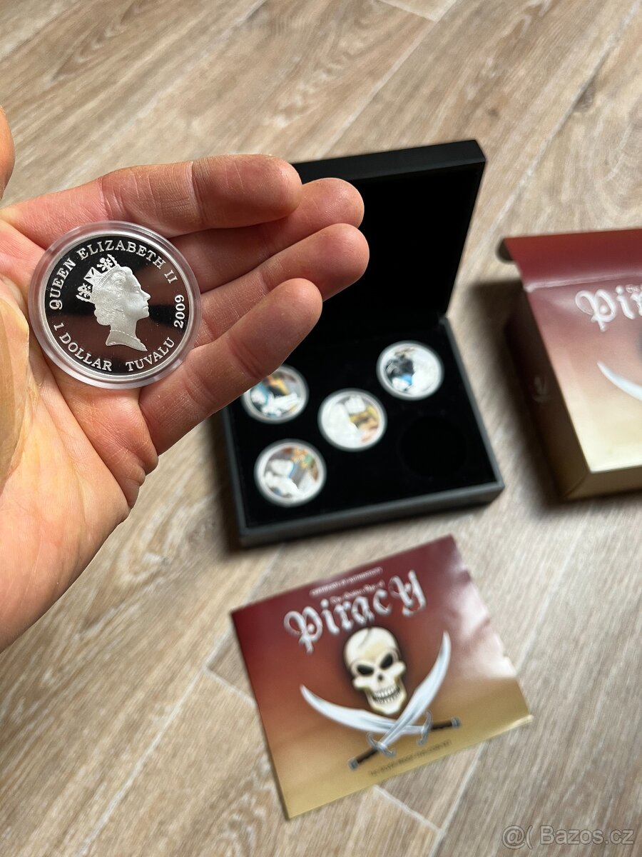 Kolekce 5 stříbrných 1 Oz mincí Golden Age of Piracy (proof) - 16