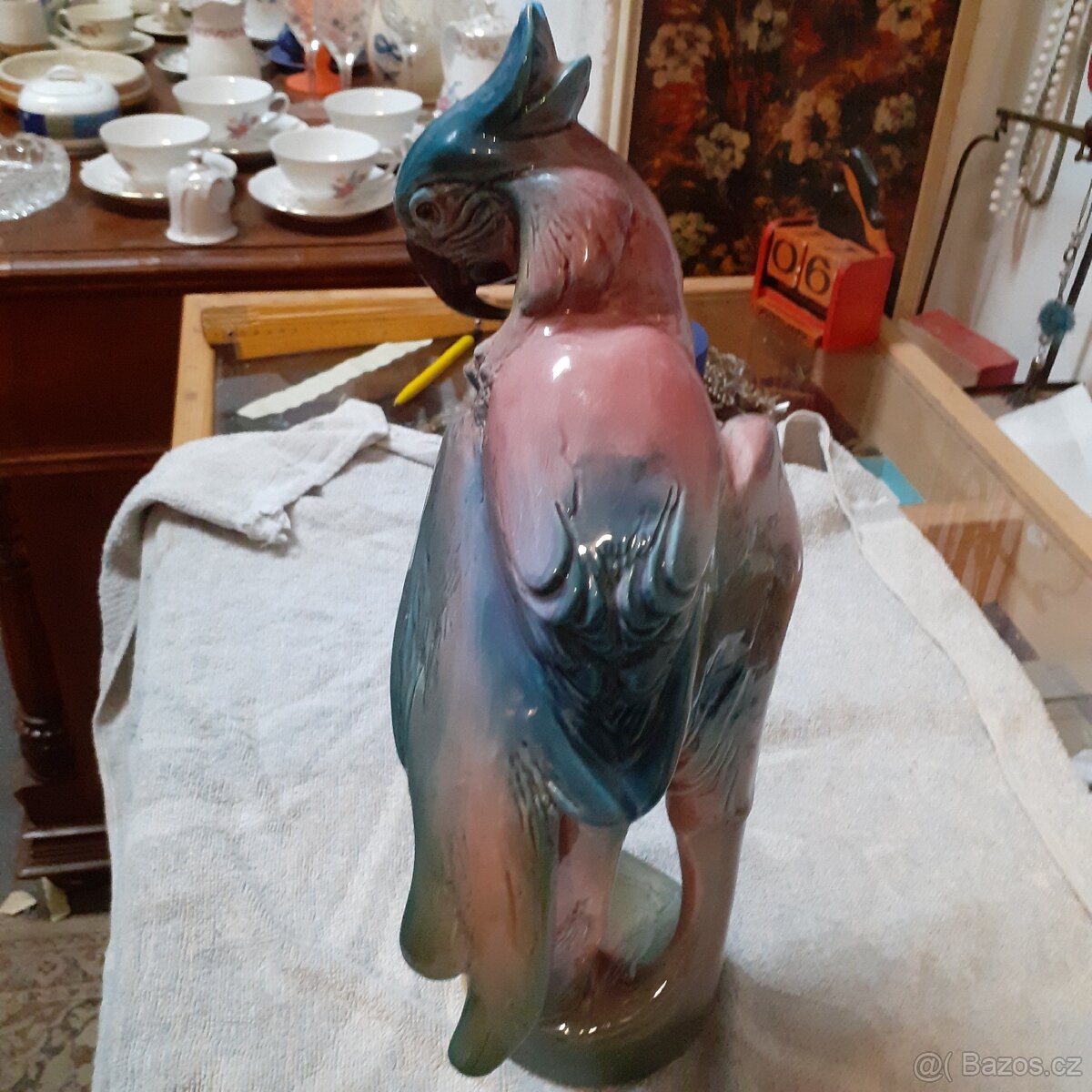 Starožitná keramická glazurovaná soška Jihokera - 16