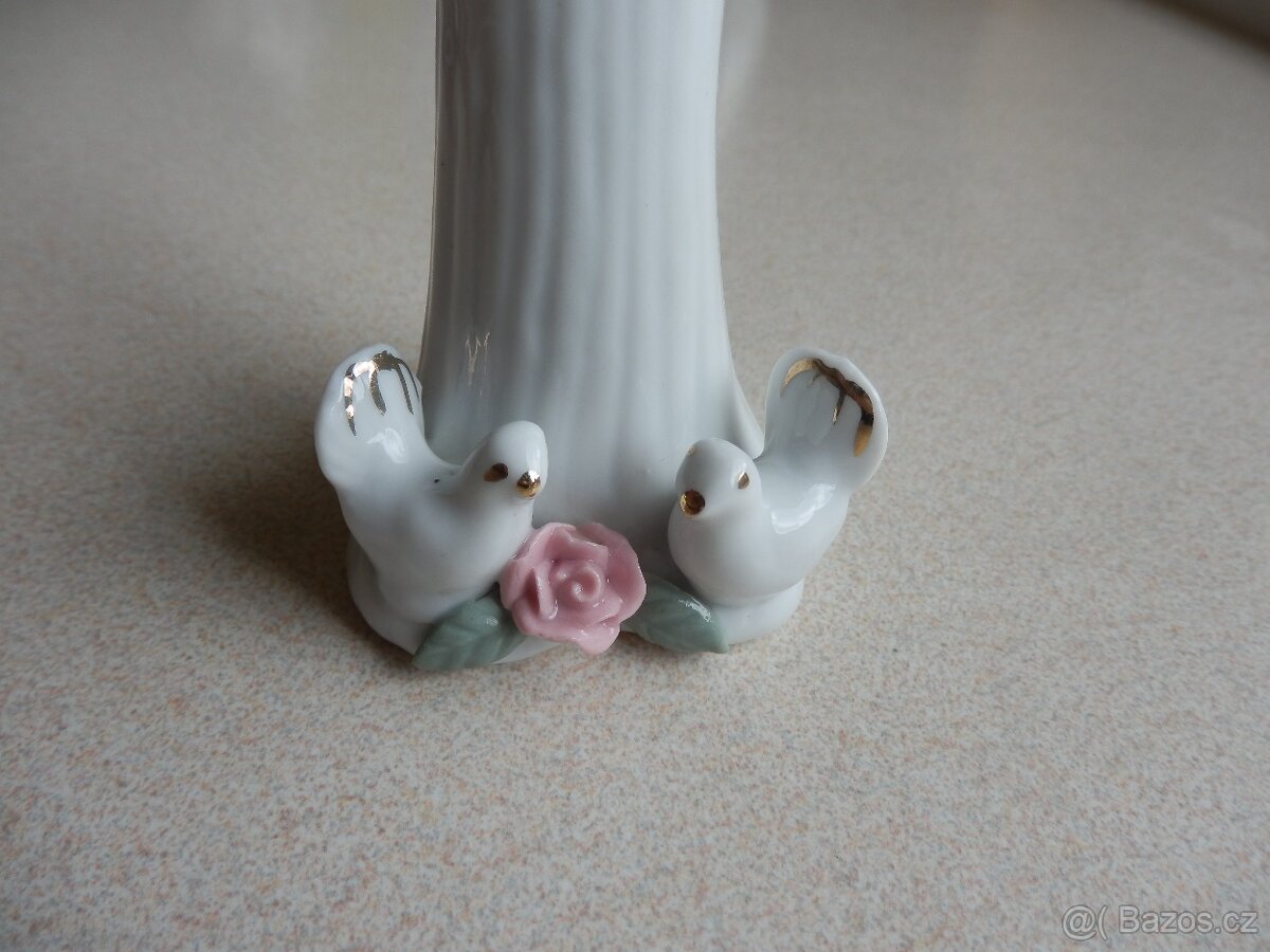 Porcelánové vázičky, košík, pejsek, ovečka, kačer - 16