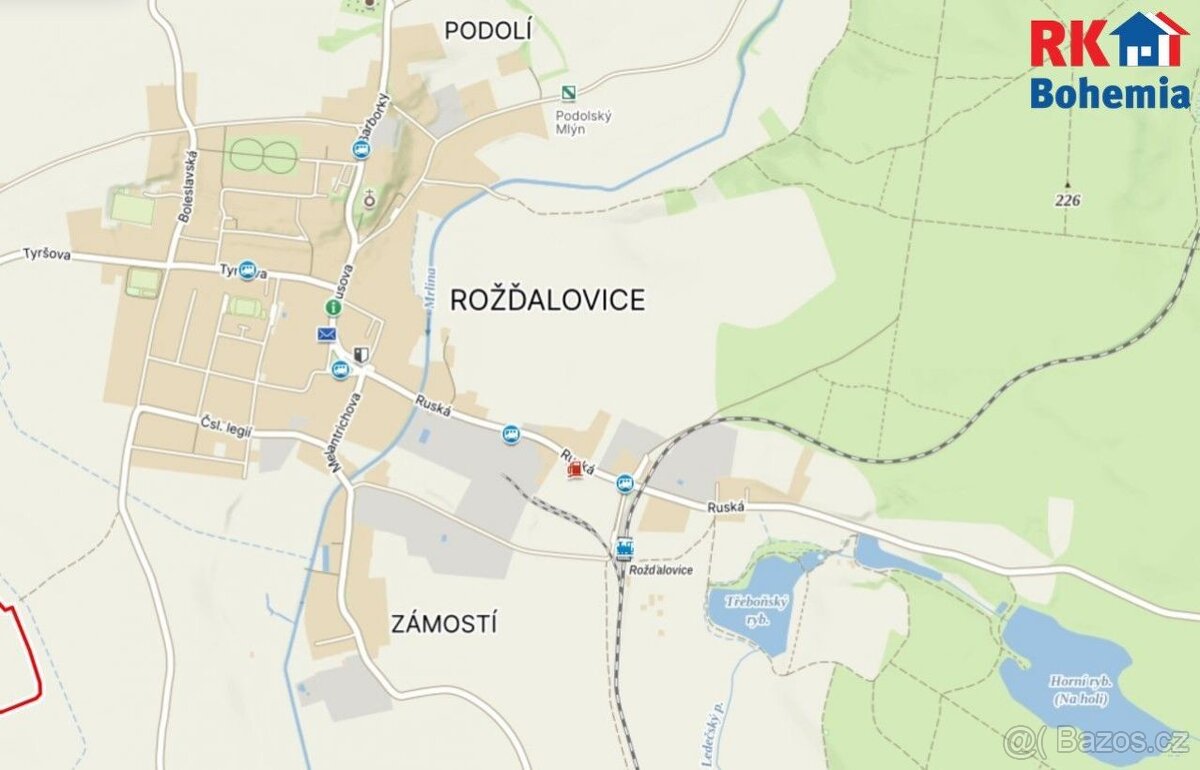 Prodej pozemku pro výstavbu rodinného domu v obci Rožďalovic - 16