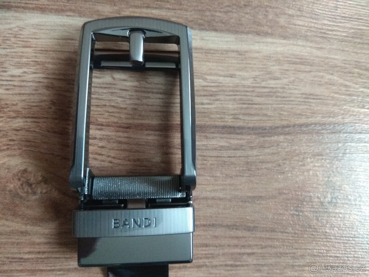 Nový pánský kožený opasek Bandi s aut. sponou-hnědý, nastav. - 16