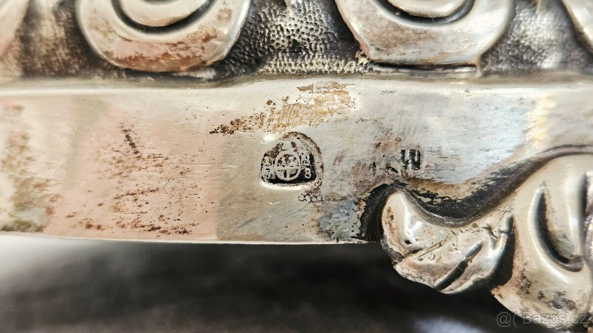 TOP Ag stříbro krucifix lotový punc rok 1858 UNIKAT - 16