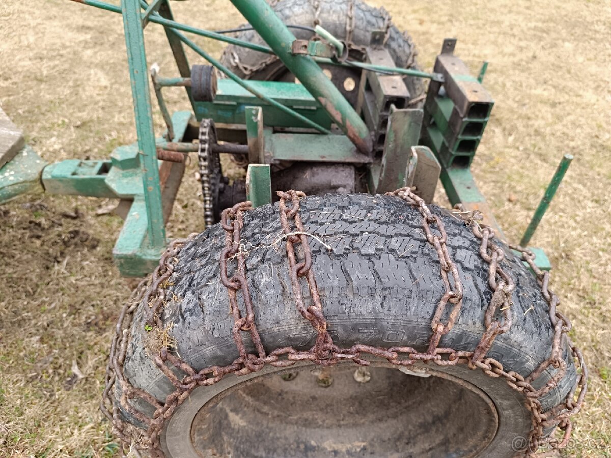 Fréza (malotraktor) bez agregátu + brzděný vozík - 16