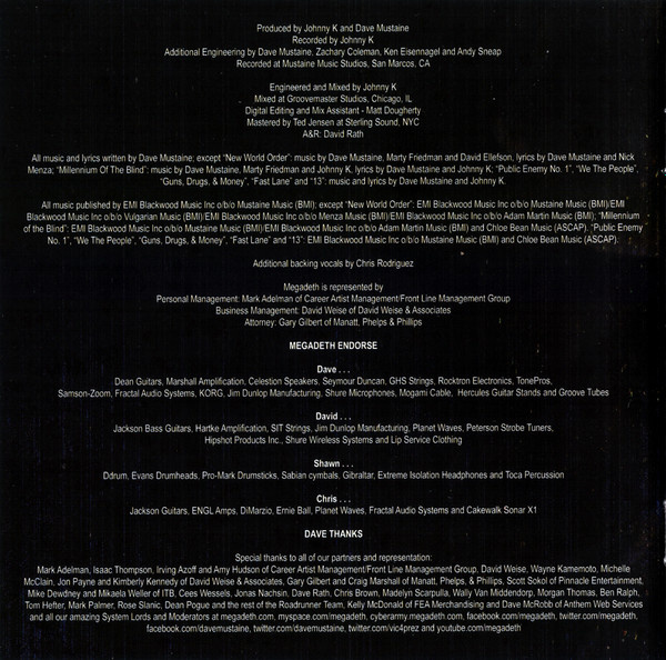 CD Megadeth – Th1rt3en 2011 - 16