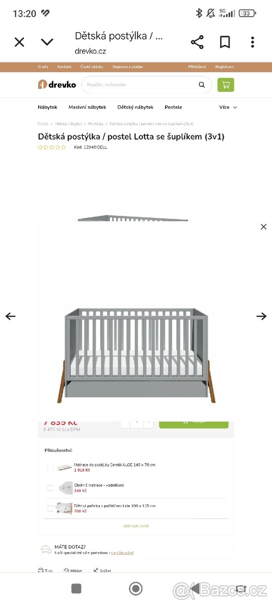 Rostoucí postýlka lotta grey - náhradní díly - 16