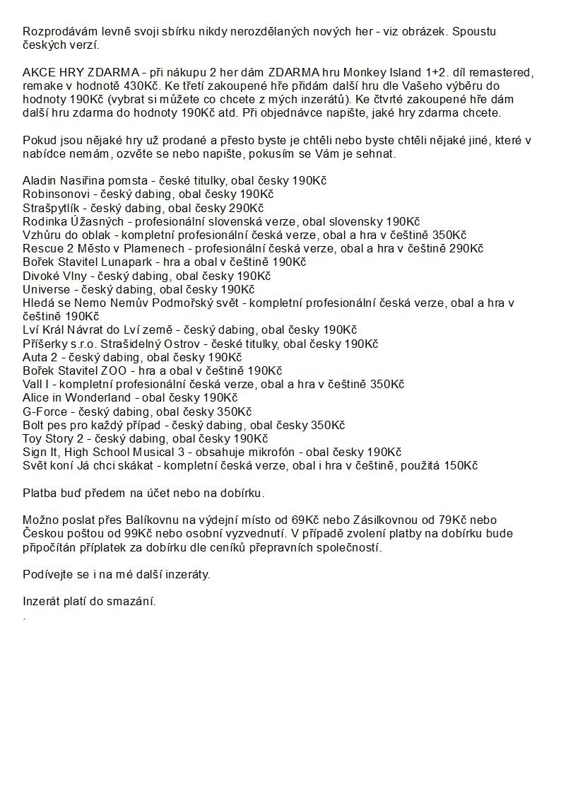 nové, nerozdělané PC hry ve folii, levně + HRY ZDARMA - 16