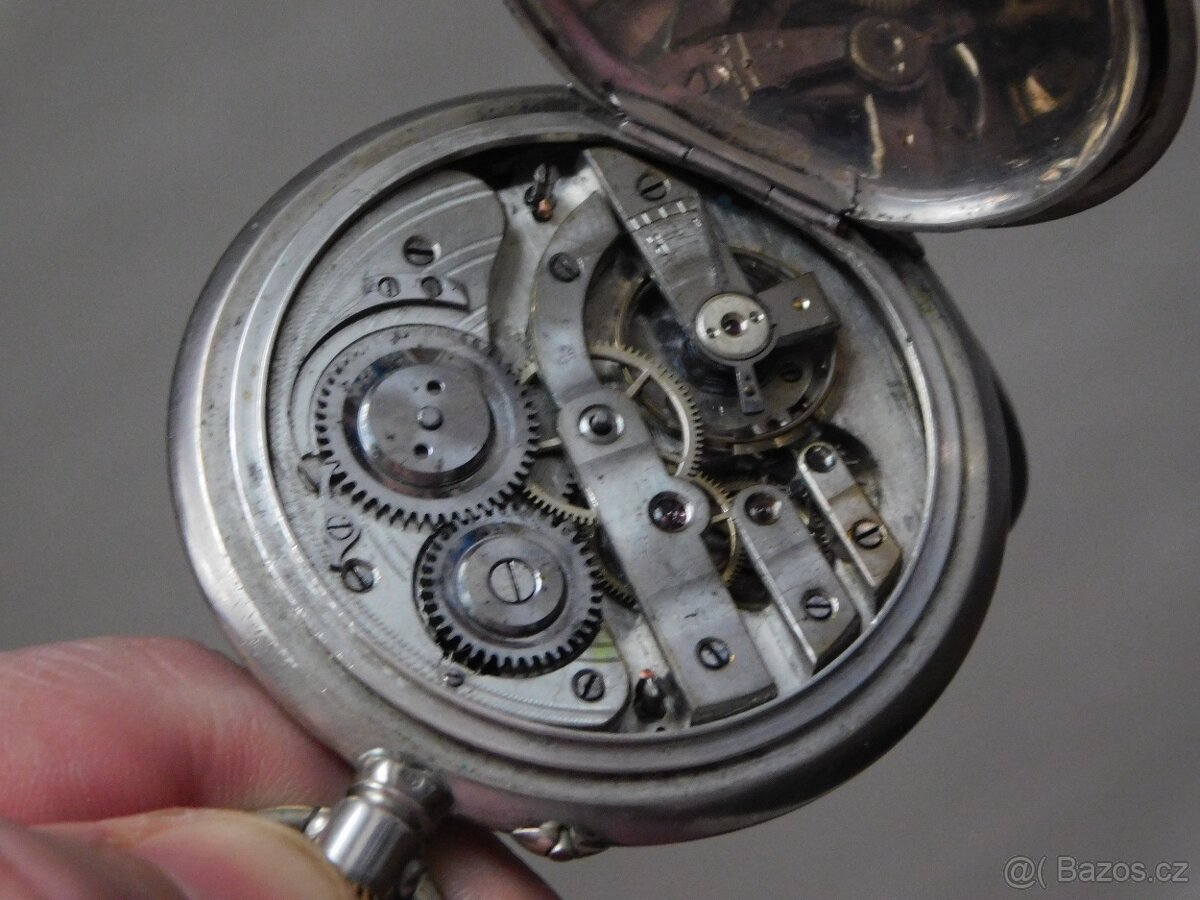 Tříplášťové gravírované celostříbrné masivní hodinky se šatl - 16