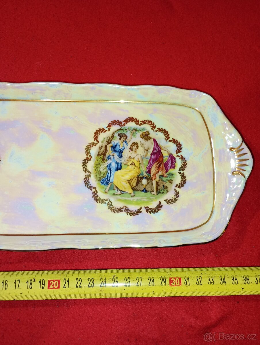 Porcelánový svačinový set TŘI GRÁCIE duhový nádech - 16