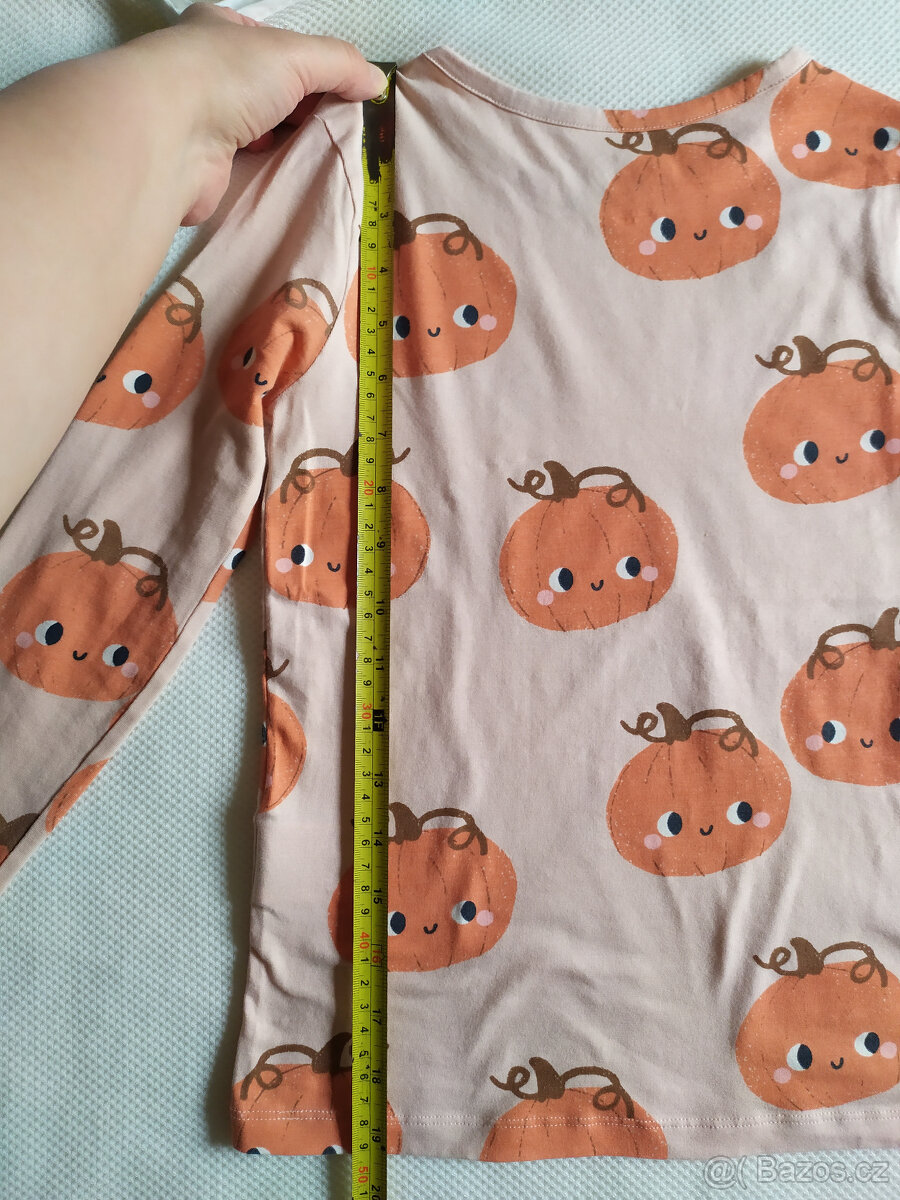 3 x dívčí tričko, pejsky, sova, dýně H&M, 122/128 - 16