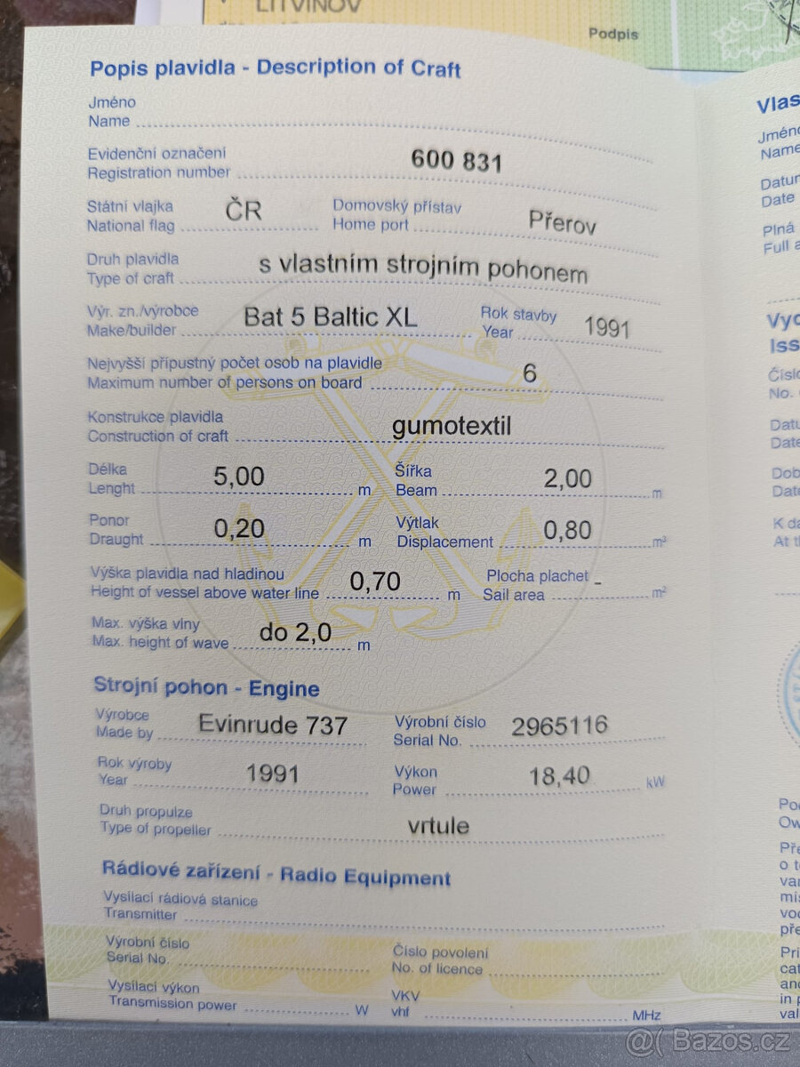 Motorový člun Bat Baltic XL - 16