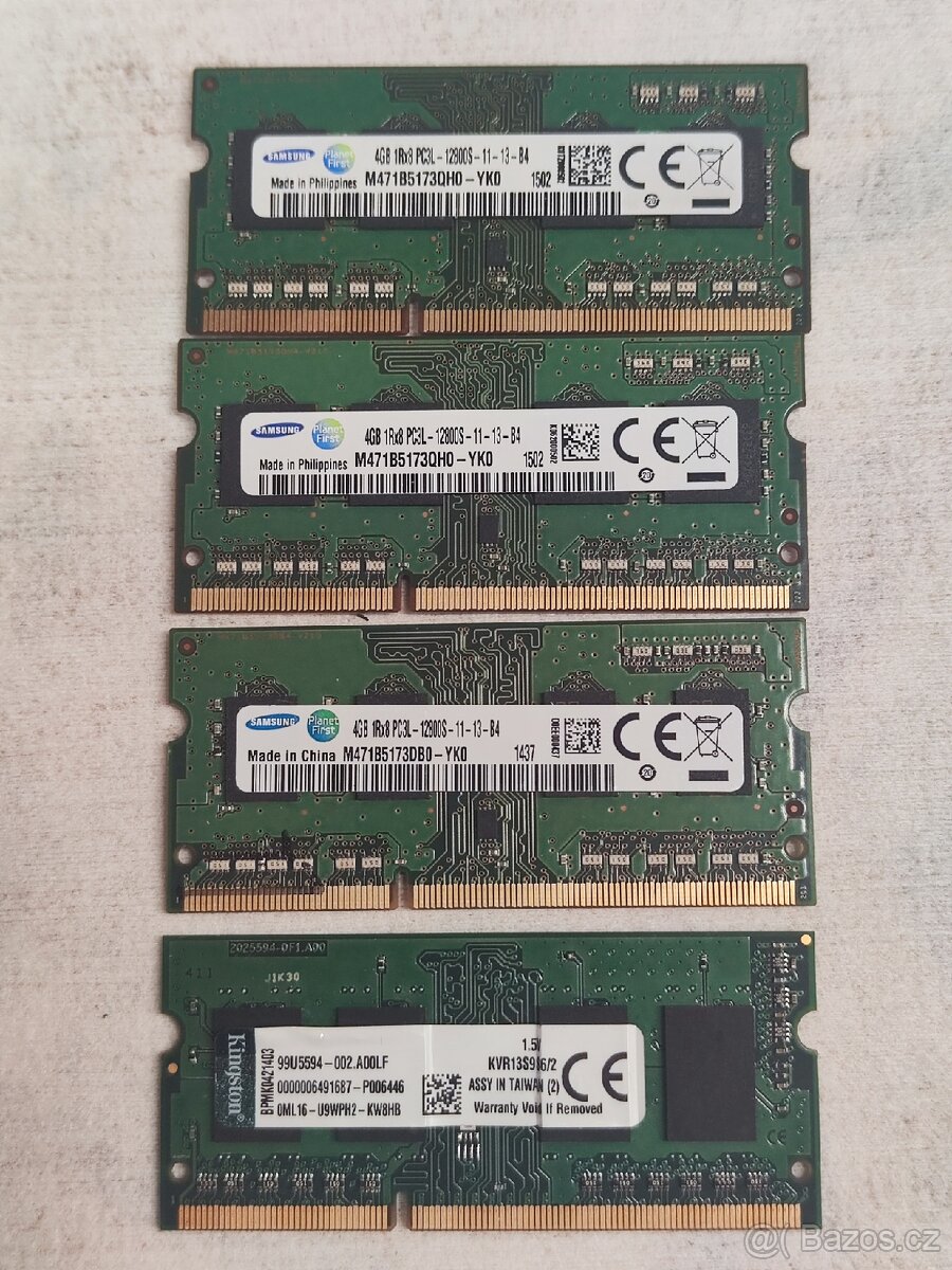 Velká sada RAM pamětí (DDR3, DDR2, DDR1) - 16