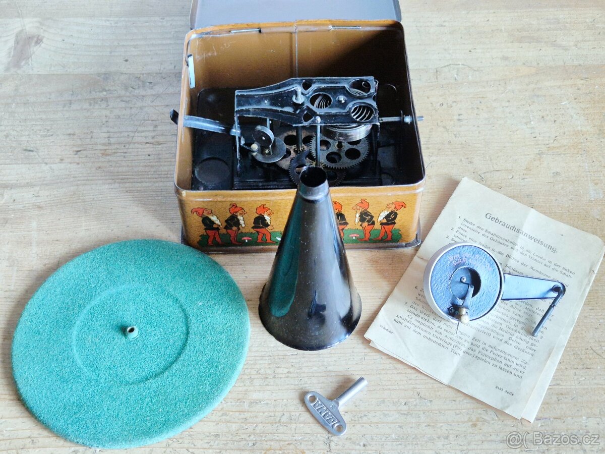 Starožitný gramofon Bing Pingmyphone, 1920-1932, Německo - 16