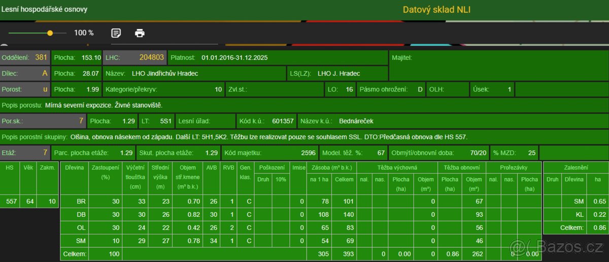 Prodám lesní pozemek v k.ú. Bednáreček - 16