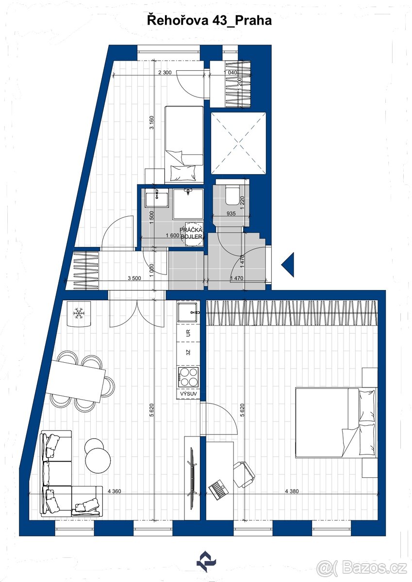 Na prodej byt 3+kk ,70 m2,ulica Řehořova, Praha 3 - Žižkov - 16