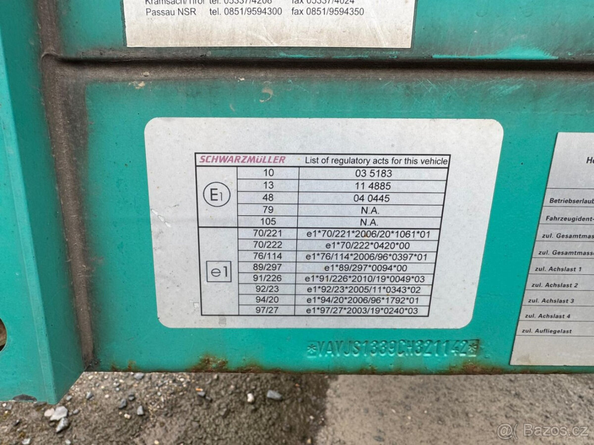 návěs Schwarzmüller SPA 3/E,standard,zvedací.osa,r.v.2012 - 16