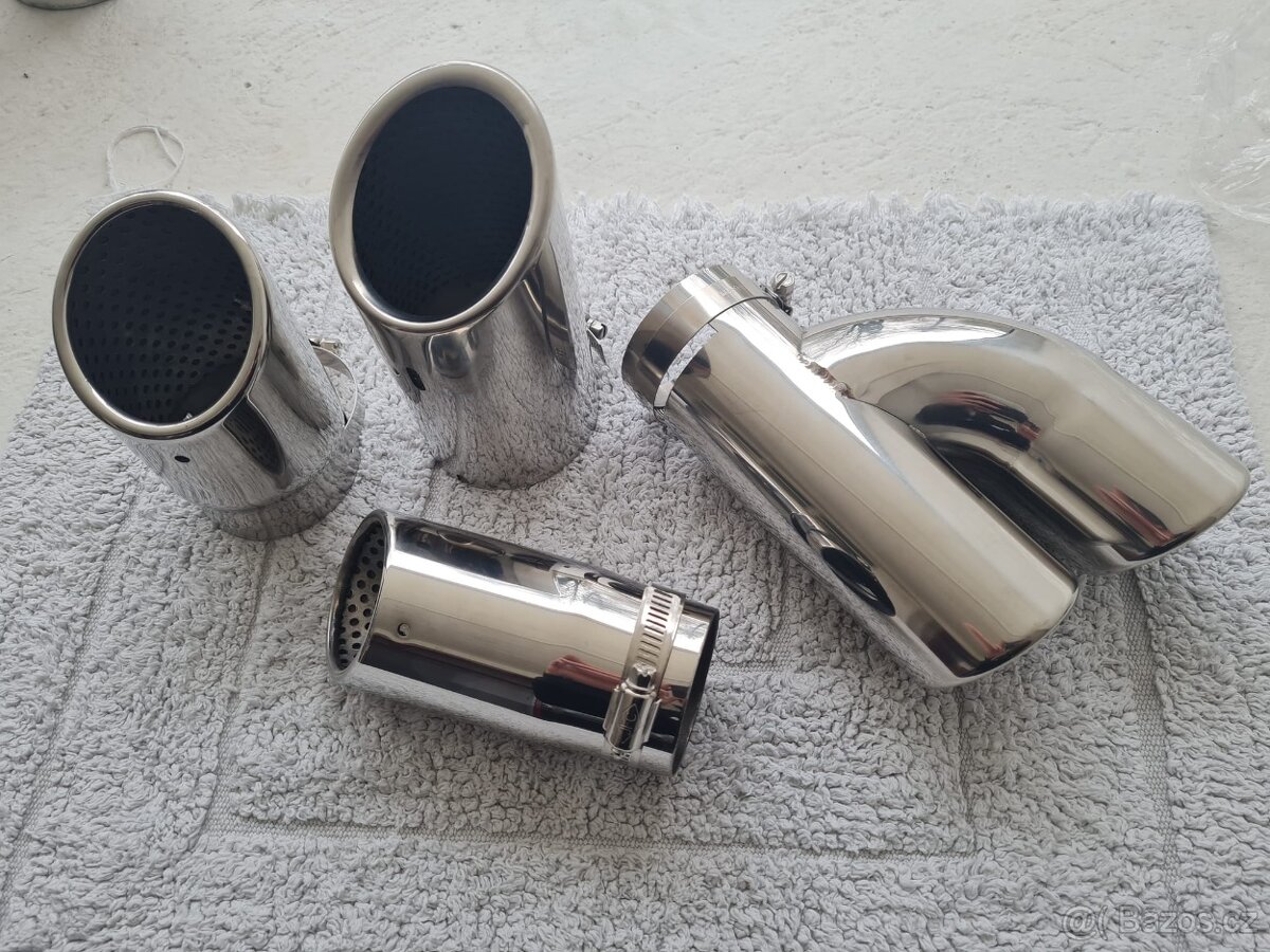 NEREZOVÉ a ČIERNE koncovky na výfuk - dvojitá koncovka - 16