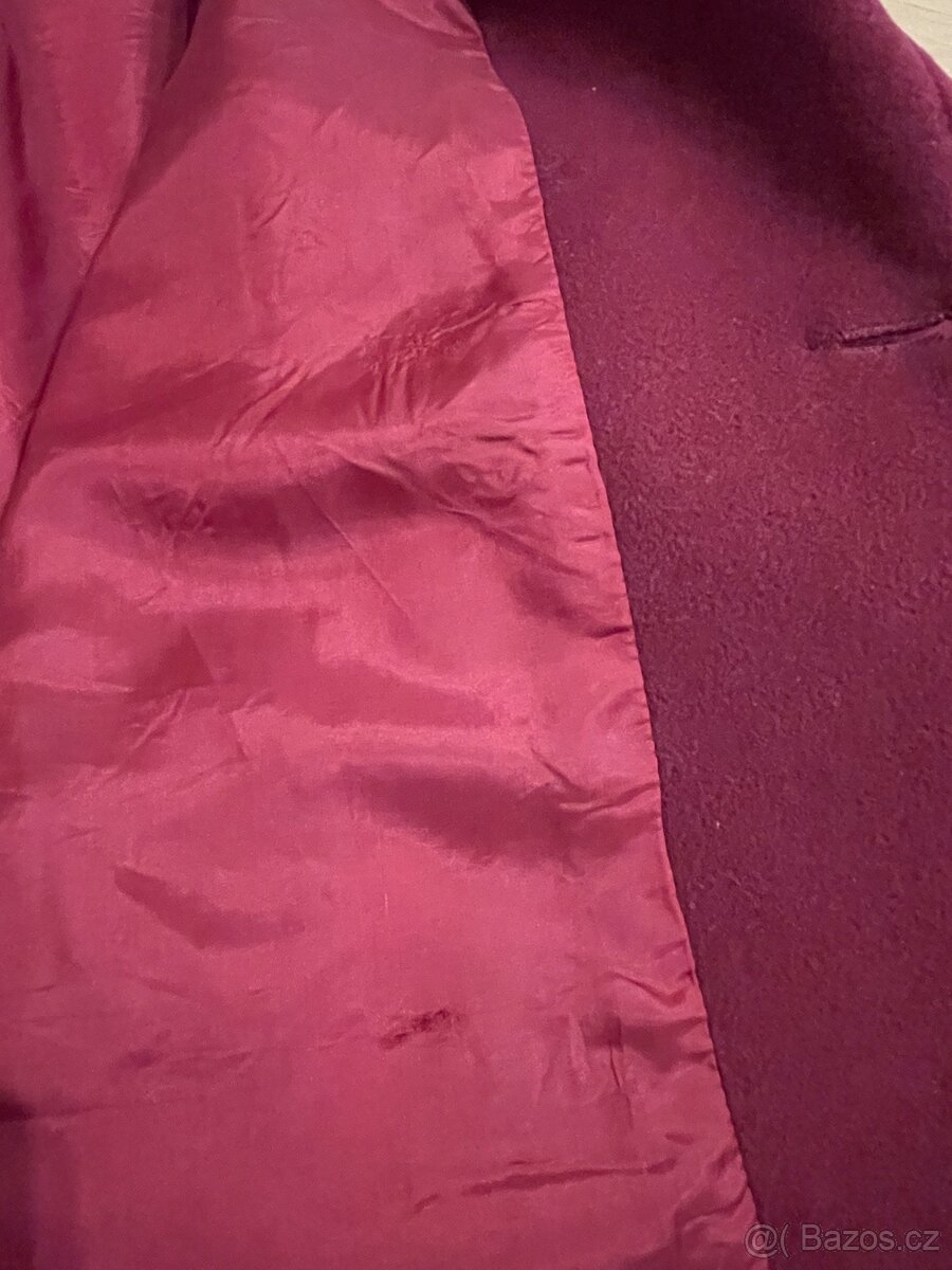 Vlněný vínový kabát - 16