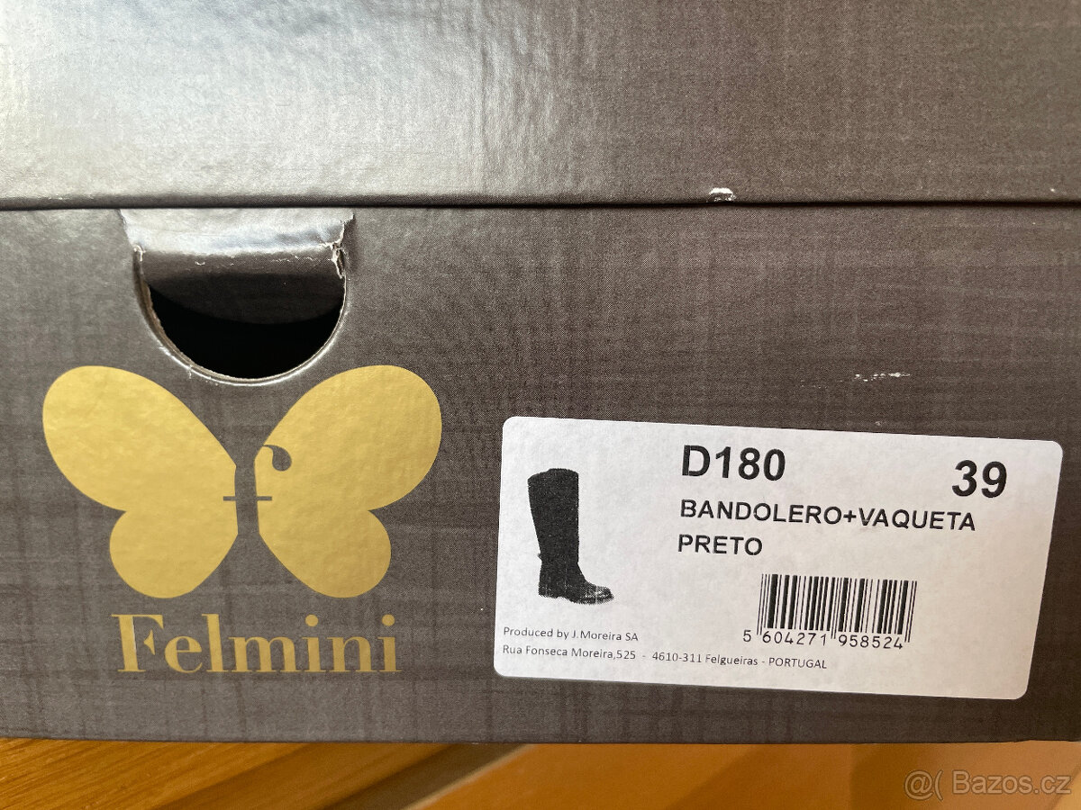 Černé luxusní natahovací kožené kozačky Felmini, vel. 39 - 16