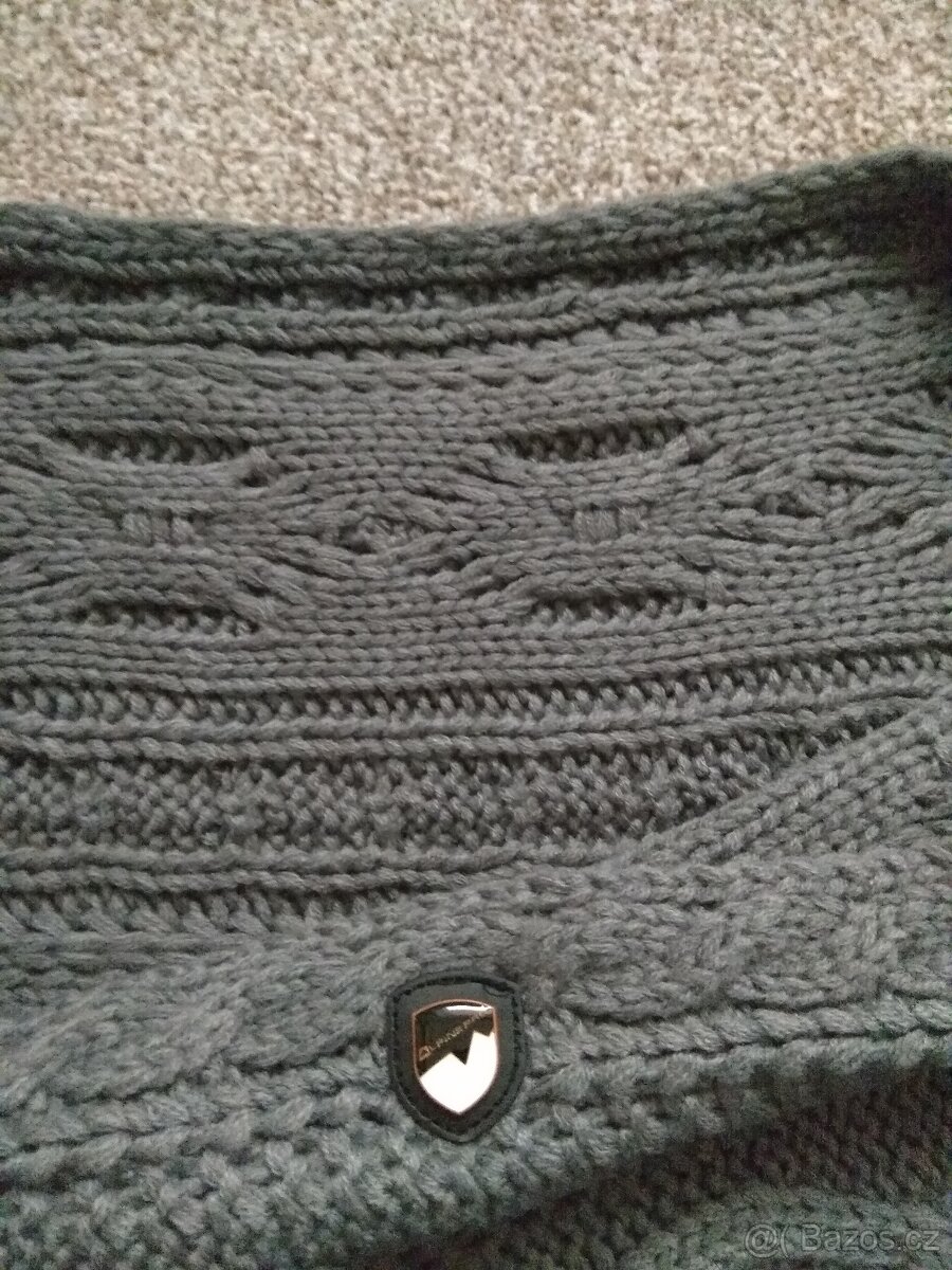 Nové unisex pletené kruhové šály ALPINE PRO - šedá, oranžová - 16