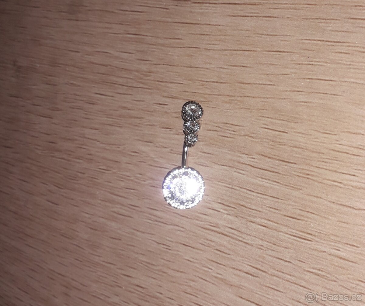 Nový piercing do pupíku třpytivý chirurgická ocel nový - 16