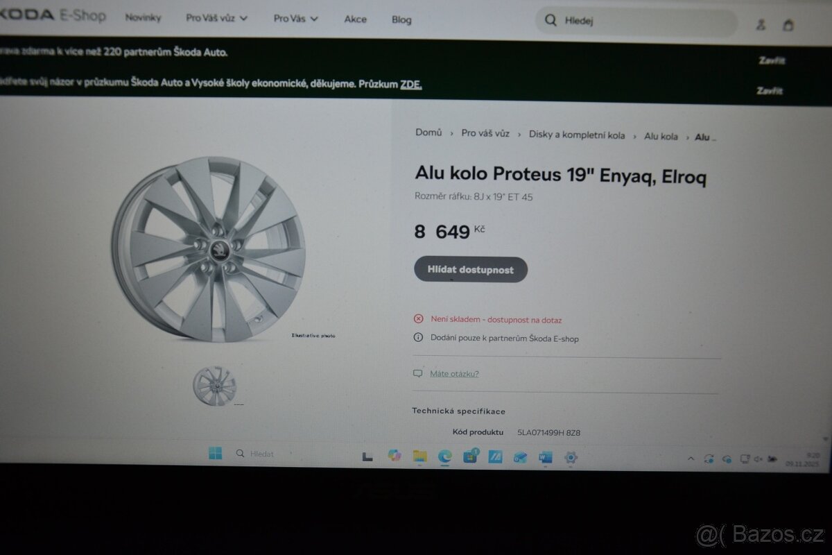 Š.Elroq,Enyaq, Karoq, Seat Ateca - NOVÉ 19 orig.Alu disky- 8 - 16