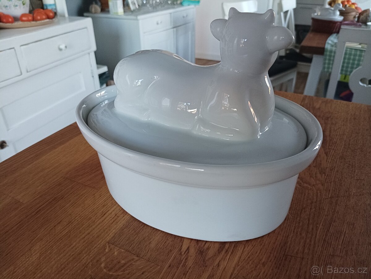 PORCELÁNOVÁ ZAPÉKACÍ TERINA KRAVIČKA FRANCIE - 16
