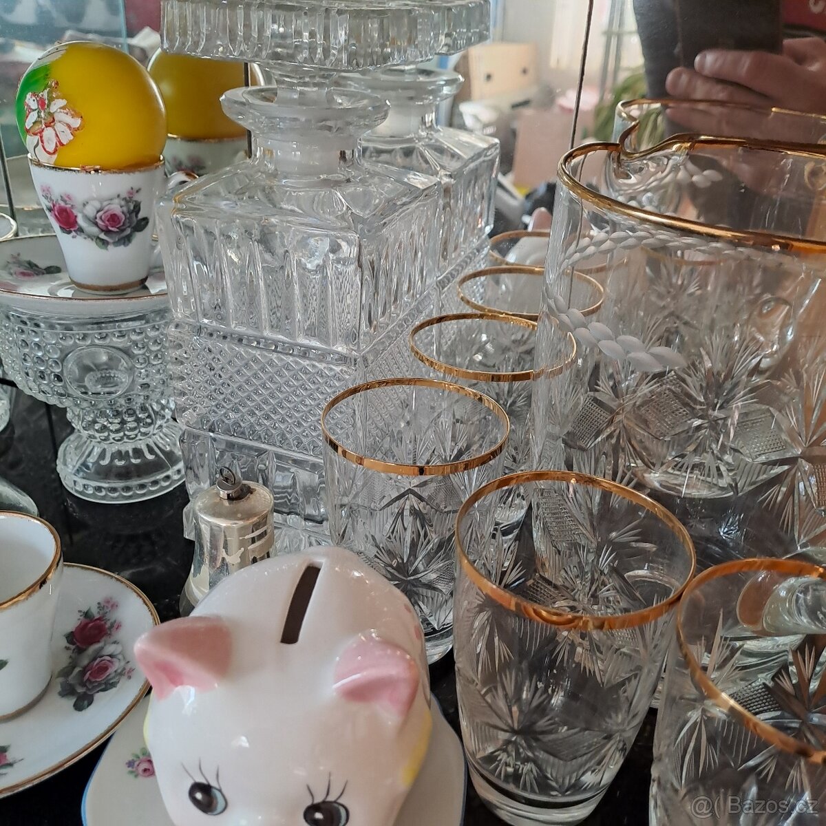 Porcelán starožitný nábytek sklo czechoslovakia - 16