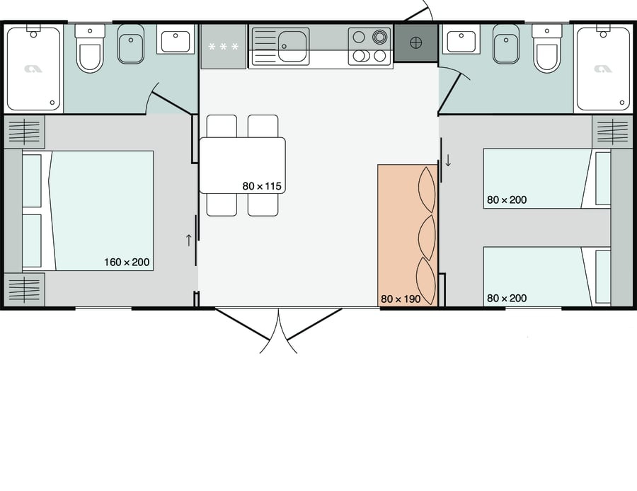 Chorvatsko - Privlaka - Mobile Home 4+2 - 16