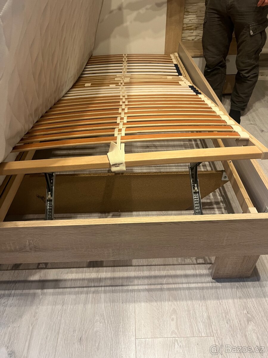 Obývací stěna, postel, noční stolek, komoda, stůl - 16