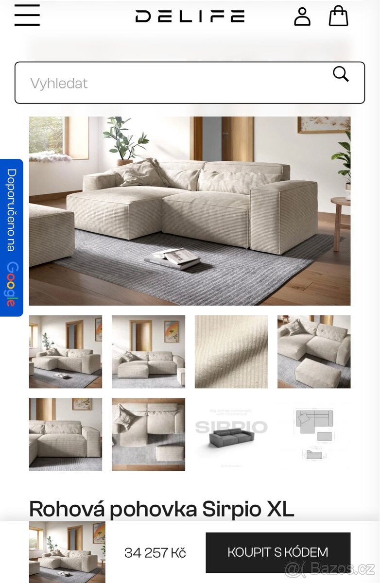 NOVÁ krásná Sedací souprava Sirpio manšetr Béžová - 16