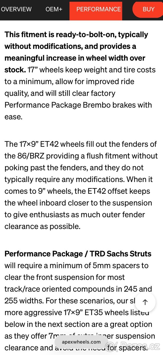 APEX ARC8 GR/GT86 5x100 R17 - 16