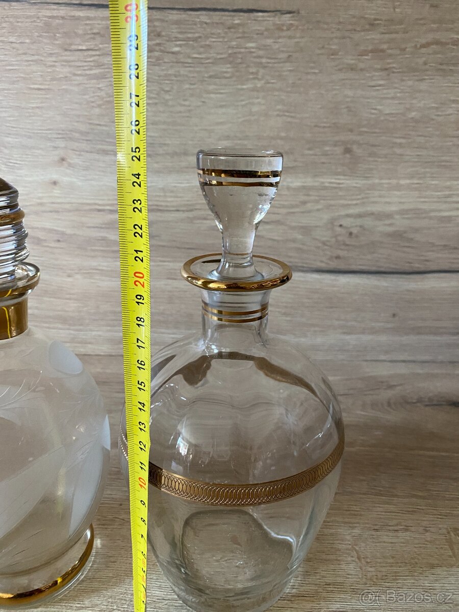 karafa stará skleněná karafa láhev na alkohol demižon - 16