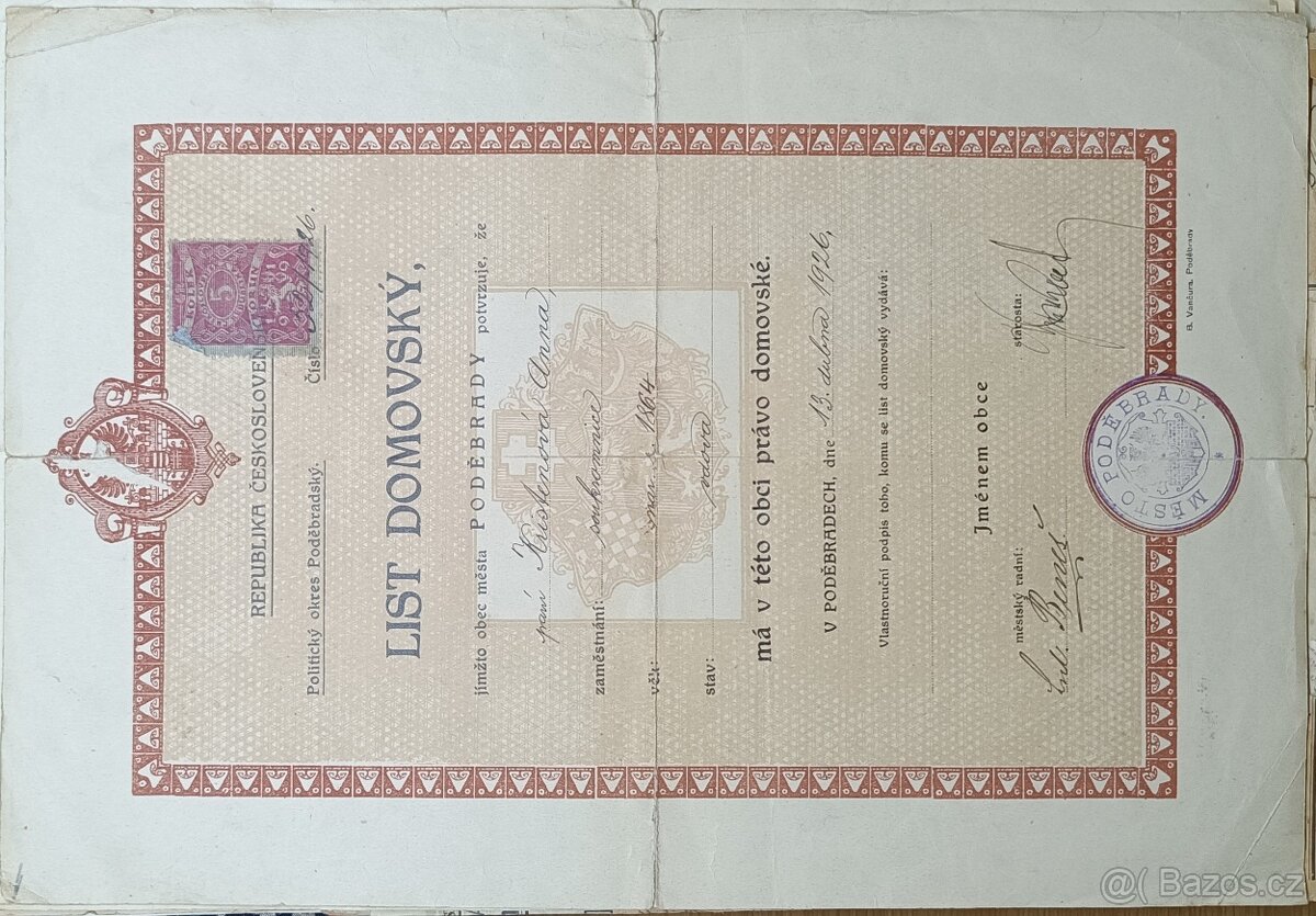 Kolkované staré tiskopisy - 16