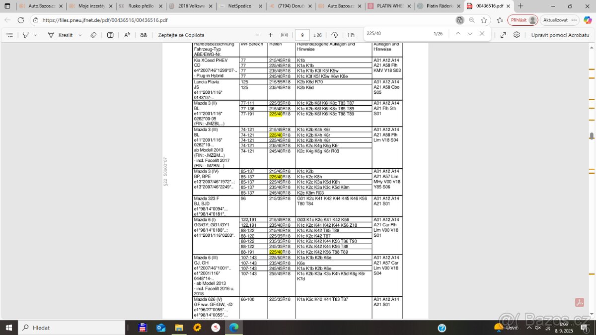 Alu kola HYUNDAI I30 + KIA CEED 18" 5x114 zimní 225/40R18 - 16