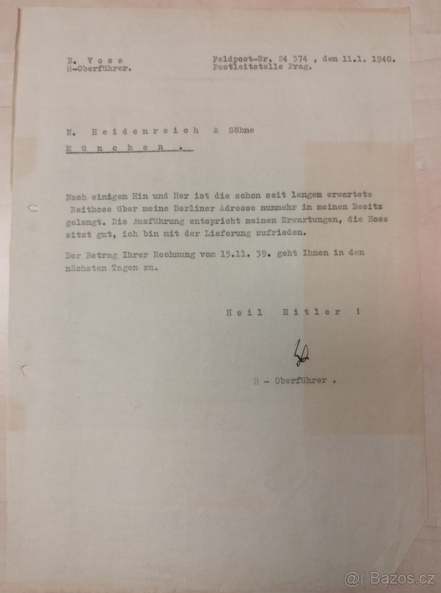 DOKUMENTY PO GENERÁL SS BERNHARD VOSS 3 - 16