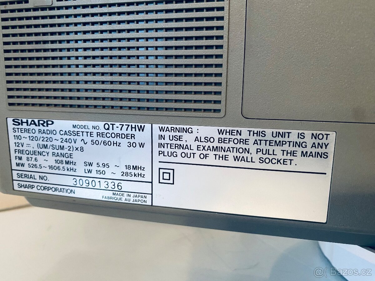 Radiomagnetofon Sharp QT 77 HW, rok 1984 - 16