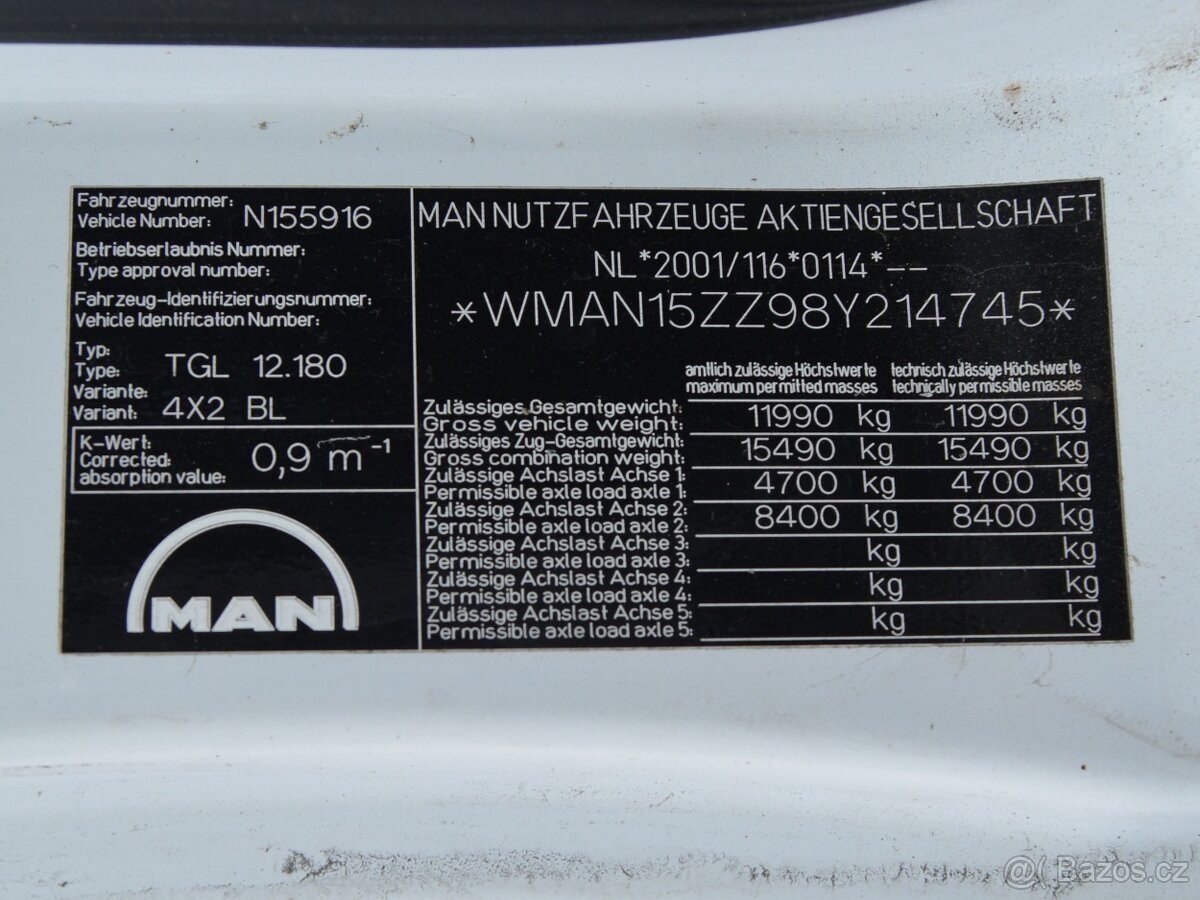 MAN TGL 12.180 4x2 plato - 16