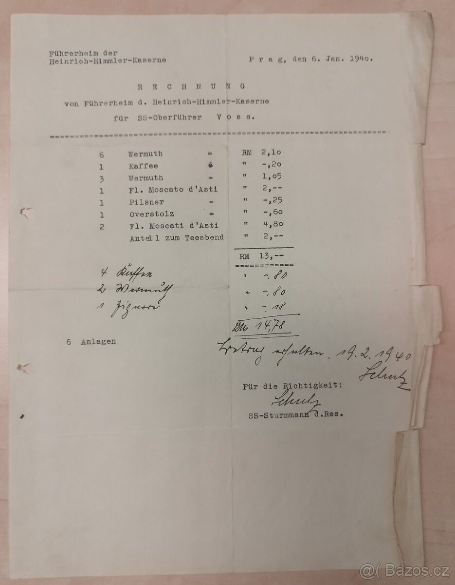 DOKUMENTY PO GENERÁL SS BERNHARD VOSS 2 - 16