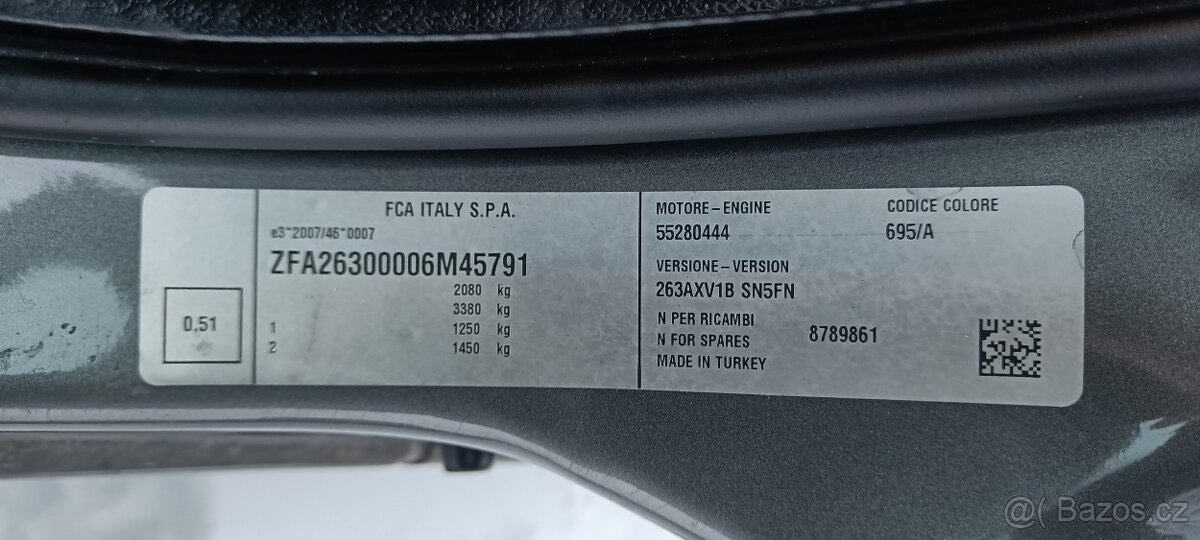 Fiat DOBLÓ Panorama 1.6 MTJ 88 kW, 98tkm, ČR, rozvody, 1 maj - 16