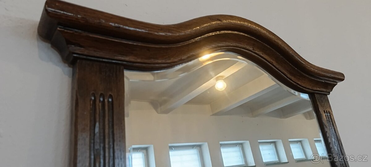 Starožitná komoda + zrcadlo, nábytek z masívu - 16