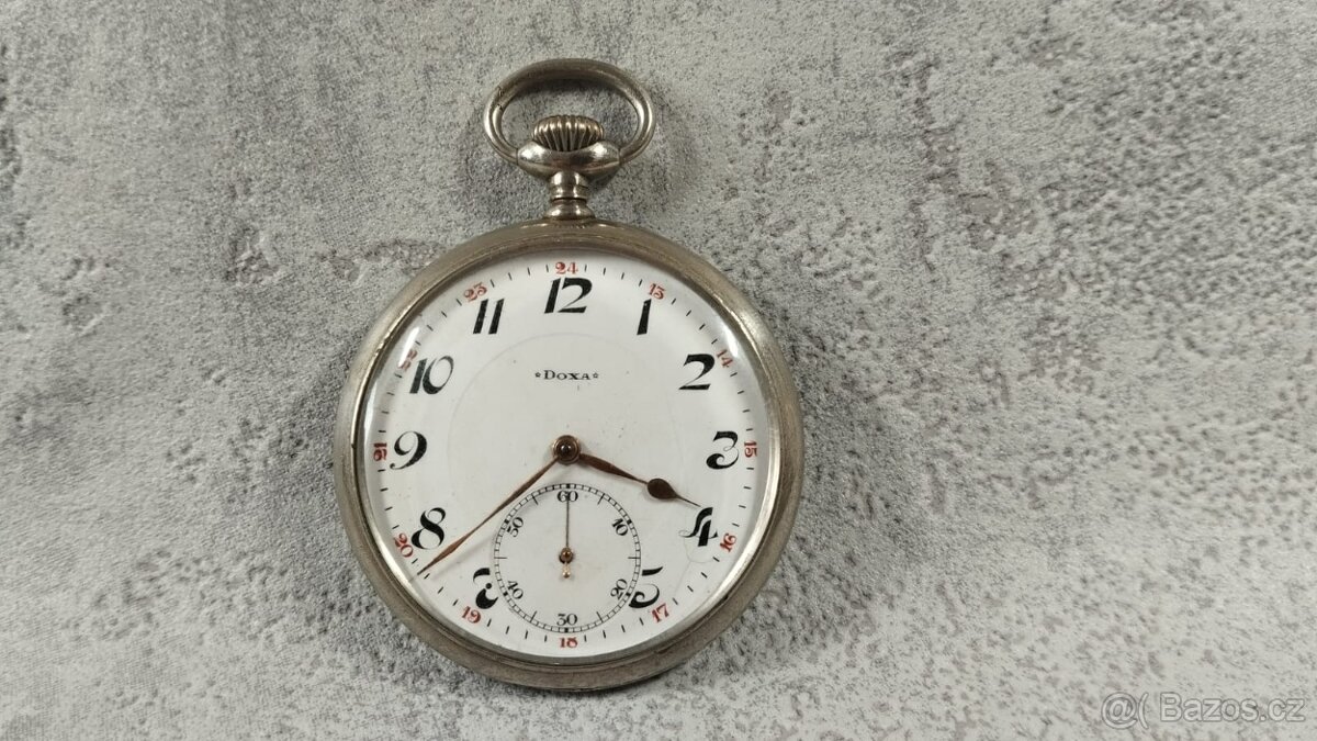 Starožitné pánské kapesní hodinky DOXA, medaile - 16